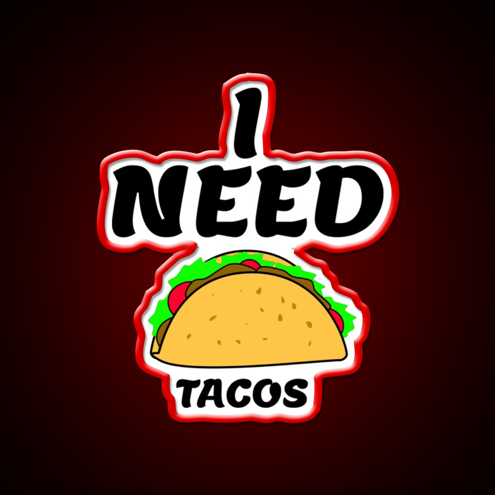 Taco Fun Teat Fast Food Eating Gift Taco Led Neon Sign Rgb Color - Shineneon