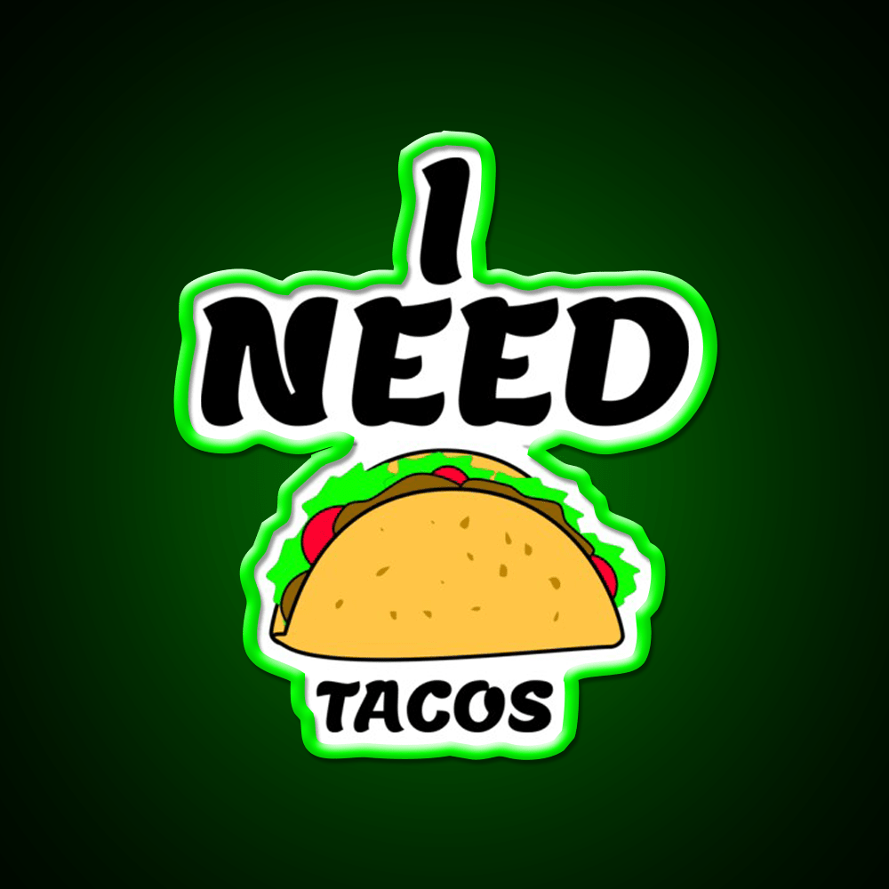Taco Fun Teat Fast Food Eating Gift Taco Led Neon Sign Rgb Color - Shineneon