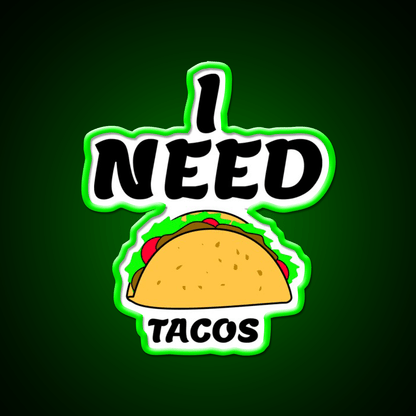 Taco Fun Teat Fast Food Eating Gift Taco Led Neon Sign Rgb Color - Shineneon