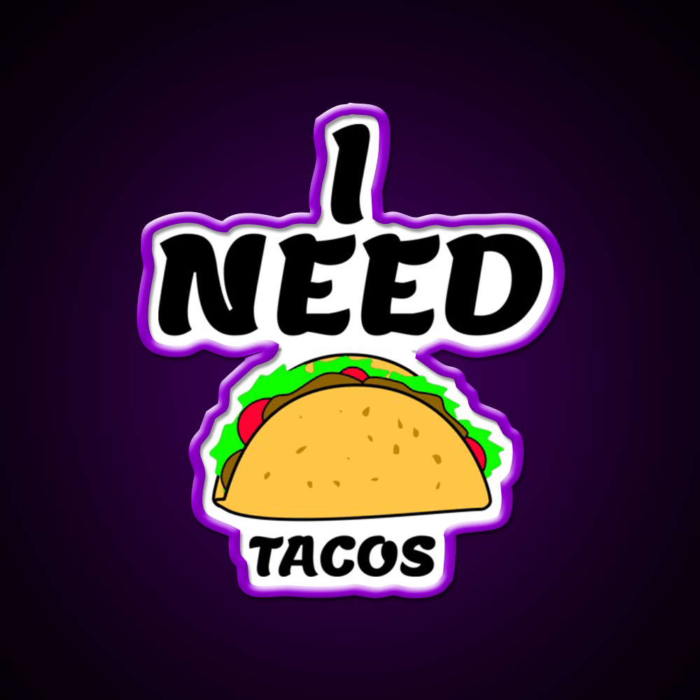Taco Fun Teat Fast Food Eating Gift Taco Led Neon Sign Rgb Color - Shineneon
