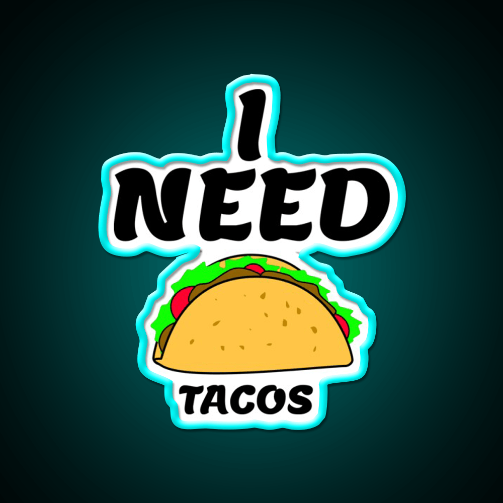 Taco Fun Teat Fast Food Eating Gift Taco Led Neon Sign Rgb Color - Shineneon