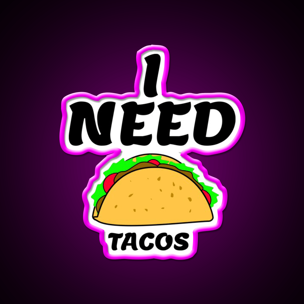 Taco Fun Teat Fast Food Eating Gift Taco Led Neon Sign Rgb Color - Shineneon
