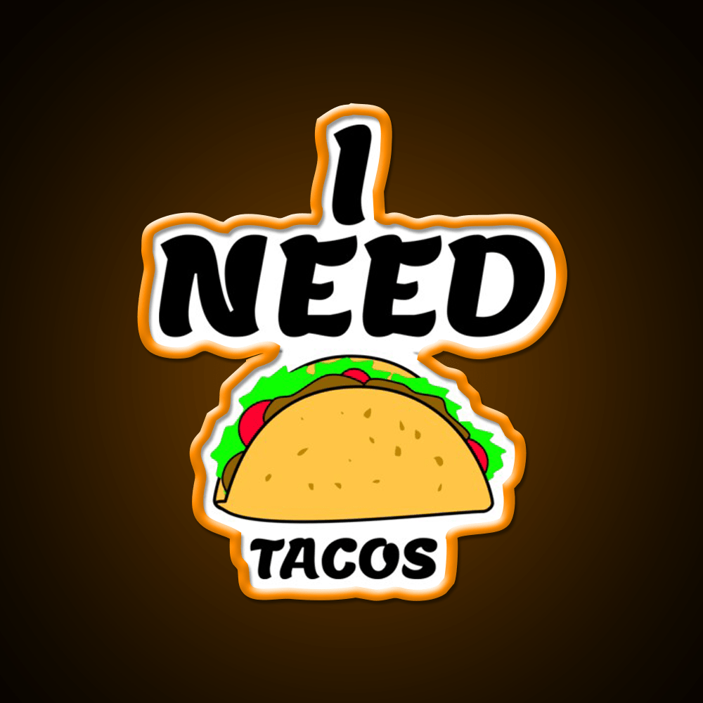 Taco Fun Teat Fast Food Eating Gift Taco Led Neon Sign Rgb Color - Shineneon