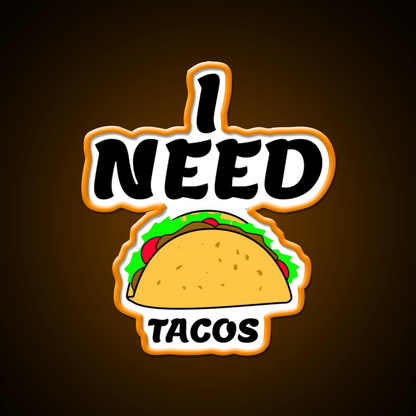 Taco Fun Teat Fast Food Eating Gift Taco Led Neon Sign Rgb Color - Shineneon