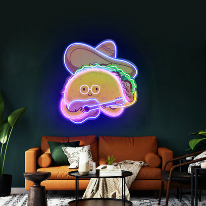 Taco Gentlemen Neon Acrylic Artwork