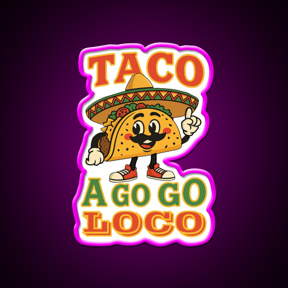 Taco Go Go Loco Taco Led Neon Sign Mexican Food Sign Rgb Color - Shineneon