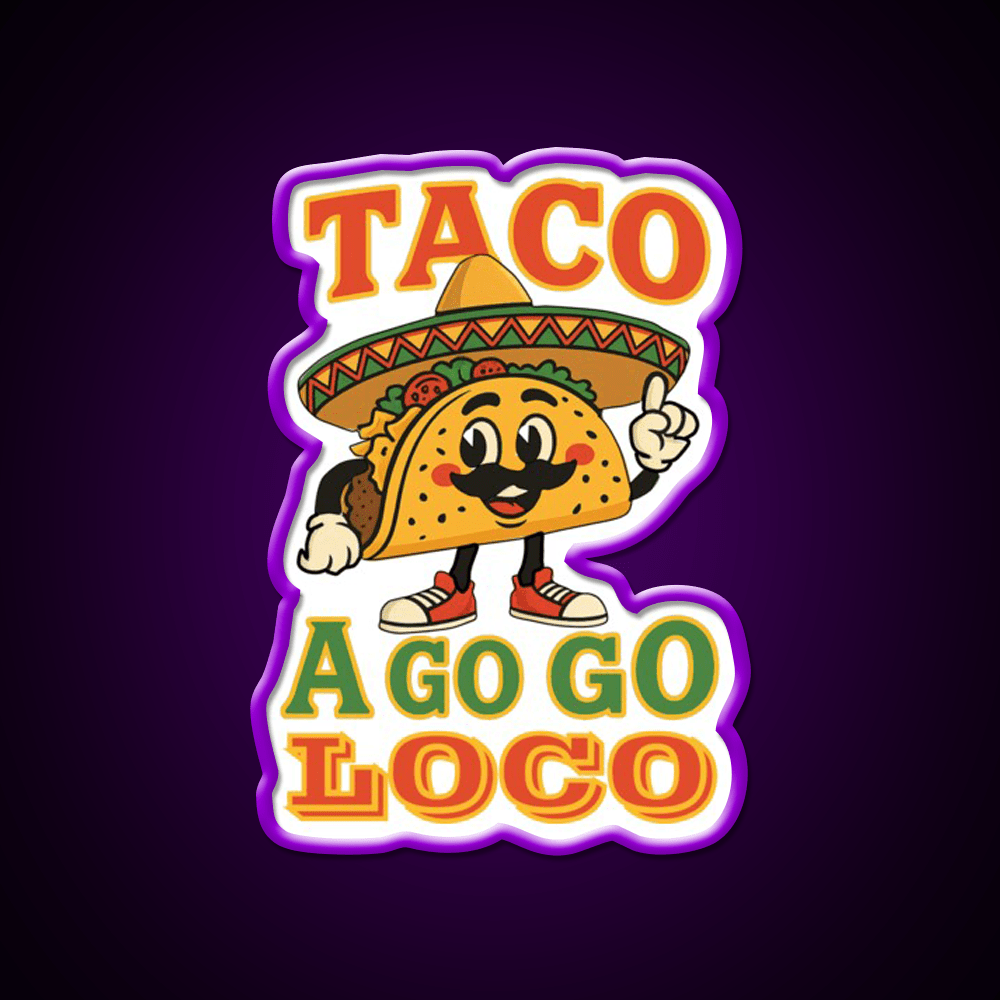 Taco Go Go Loco Taco Led Neon Sign Mexican Food Sign Rgb Color - Shineneon