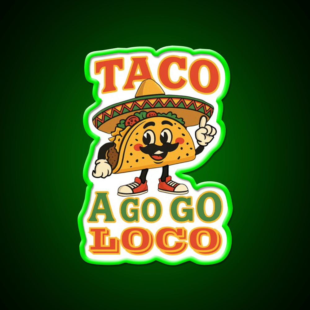 Taco Go Go Loco Taco Led Neon Sign Mexican Food Sign Rgb Color - Shineneon
