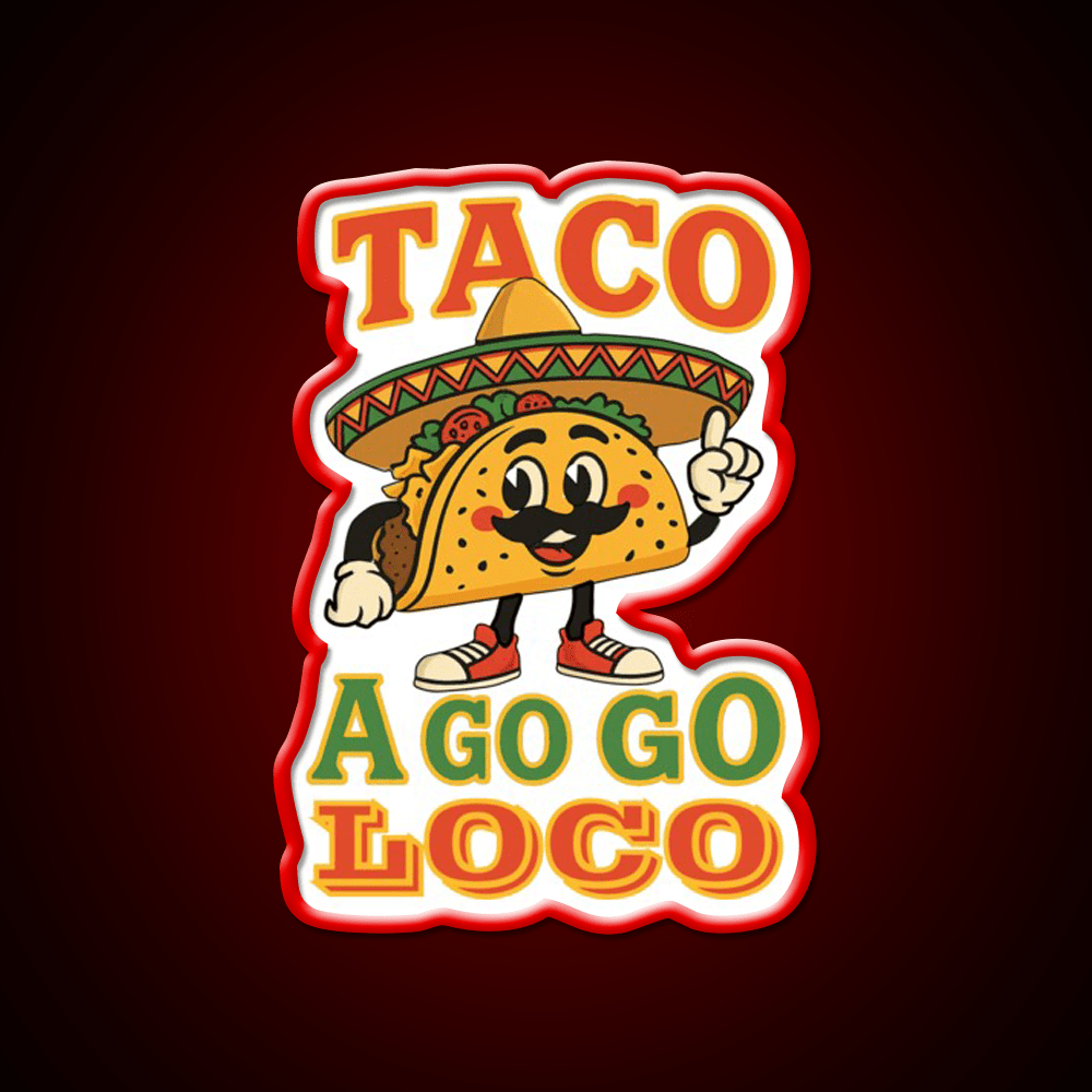 Taco Go Go Loco Taco Led Neon Sign Mexican Food Sign Rgb Color - Shineneon