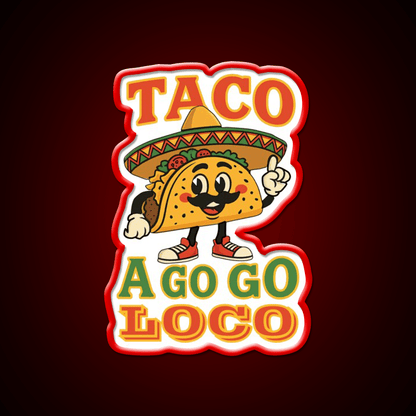 Taco Go Go Loco Taco Led Neon Sign Mexican Food Sign Rgb Color - Shineneon