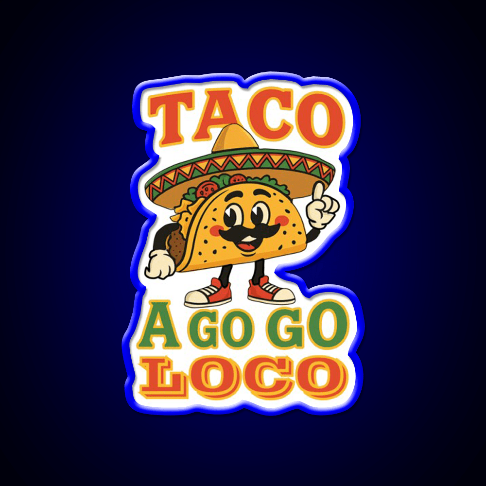 Taco Go Go Loco Taco Led Neon Sign Mexican Food Sign Rgb Color - Shineneon