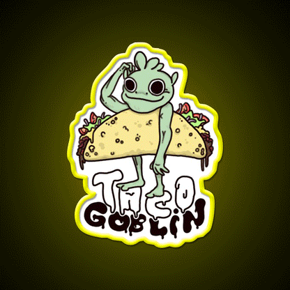 Taco Goblin Taco Led Neon Sign Mexican Food Sign Rgb Color - Custom LED neon sign front view