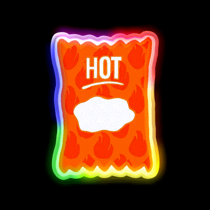 Taco Hot Sauce Snack Food Led Neon Sign Rgb Color - LED neon sign close-up detail