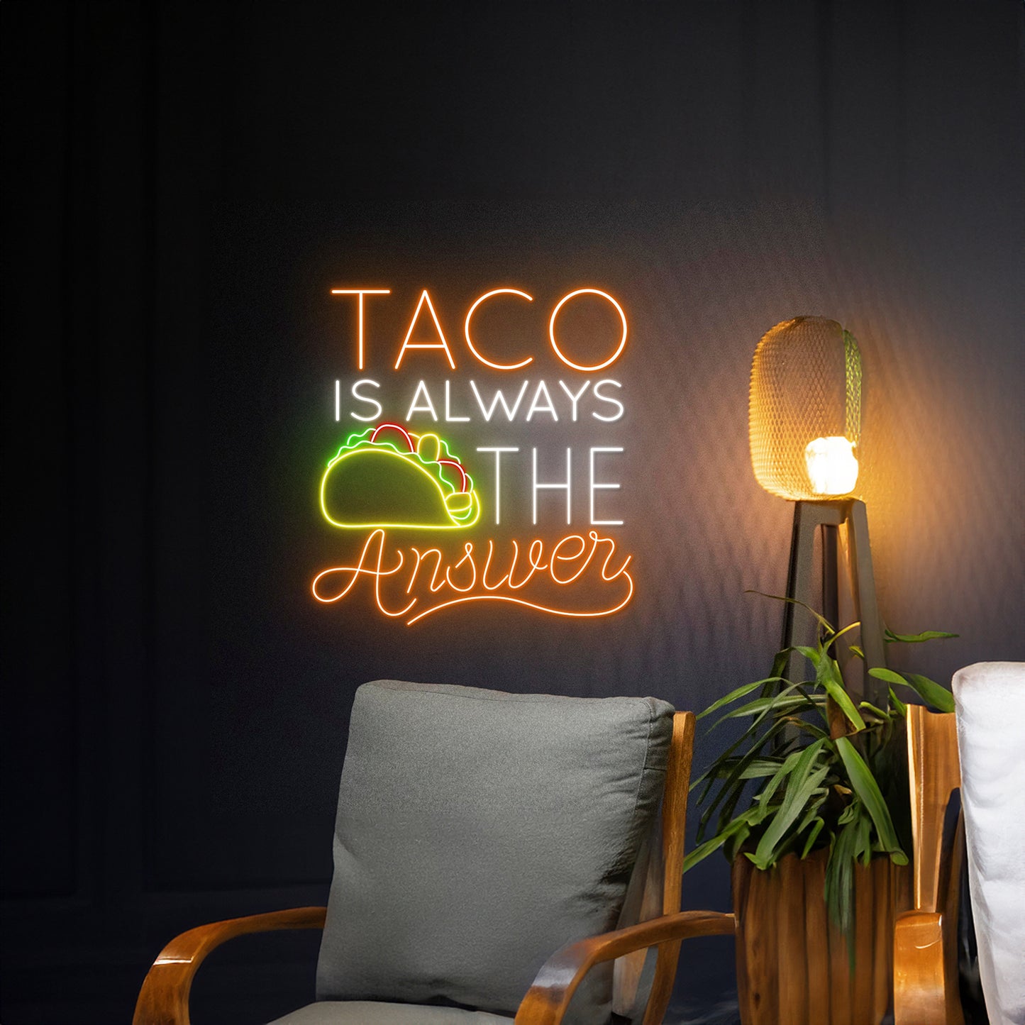 Taco Is Always The Answer Neon Sign