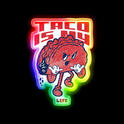 Taco Is My Life Taco Led Neon Sign Mexican Food Sign Wall Light Rgb Color - LED neon sign close-up detail