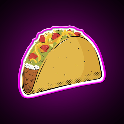 Taco Led Neon Sign Mexican Food Sign Aesthetic Neon Taco Light Rgb Color - Shineneon