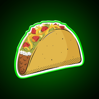 Taco Led Neon Sign Mexican Food Sign Aesthetic Neon Taco Light Rgb Color - Shineneon