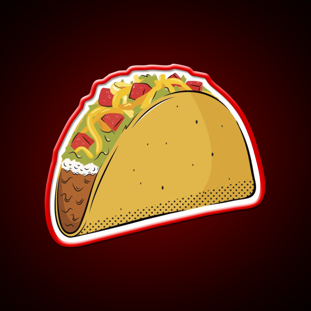 Taco Led Neon Sign Mexican Food Sign Aesthetic Neon Taco Light Rgb Color - Shineneon