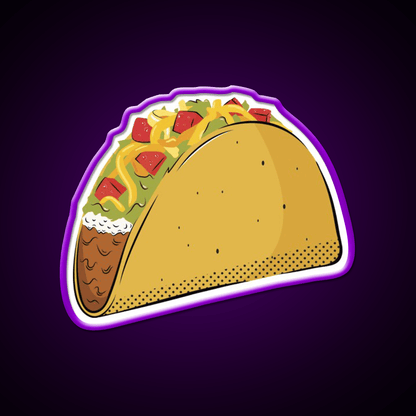 Taco Led Neon Sign Mexican Food Sign Aesthetic Neon Taco Light Rgb Color - Shineneon