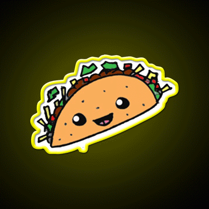 Taco Led Neon Sign Mexican Food Sign For Taco Shop Rgb Color - Custom LED neon sign front view