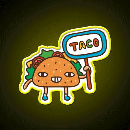 Taco Led Neon Sign Mexican Food Sign Fun Mexican Food Neon Sign Rgb Color - Custom LED neon sign front view