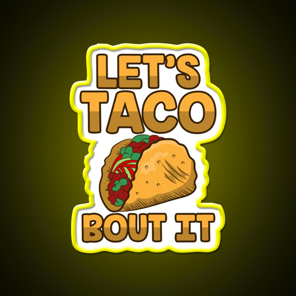 Taco Led Neon Sign Mexican Food Sign Kitchen Sign For Taco Fan Rgb Color - Custom LED neon sign front view