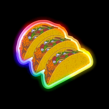 Taco Led Neon Sign Mexican Food Sign Kitchen Sign Rgb Color - LED neon sign close-up detail