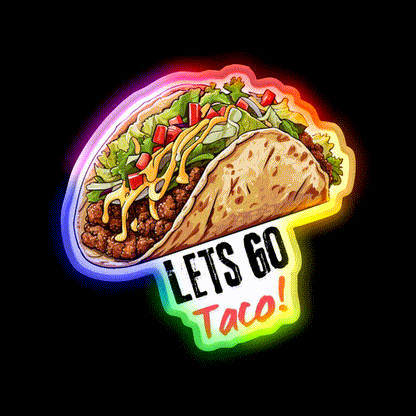 Taco Led Neon Sign Mexican Food Sign Kitchen Sign Kitchen Sign Rgb Color - LED neon sign close-up detail