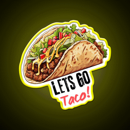Taco Led Neon Sign Mexican Food Sign Kitchen Sign Kitchen Sign Rgb Color - Custom LED neon sign front view