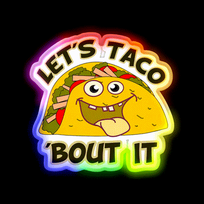 Taco Led Neon Sign Mexican Food Sign Led Sign Gift Kitchen Sign Rgb Color - LED neon sign close-up detail