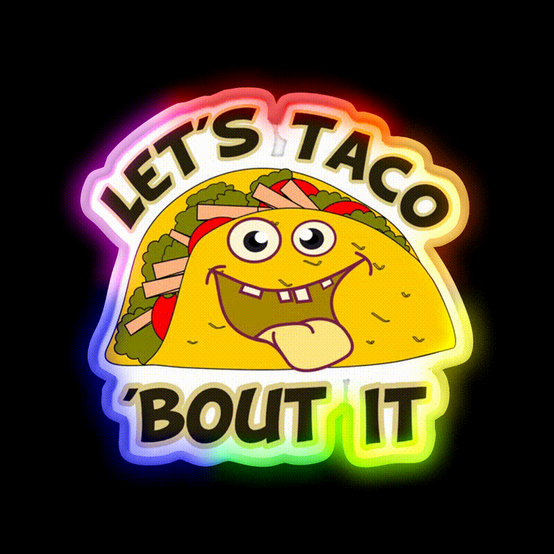 Taco Led Neon Sign Mexican Food Sign Led Sign Gift Kitchen Sign Rgb Color - LED neon sign close-up detail