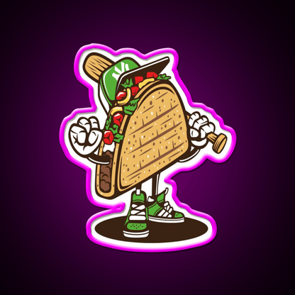 Taco Led Neon Sign Mexican Food Sign Taco Fan Rgb Color - Shineneon