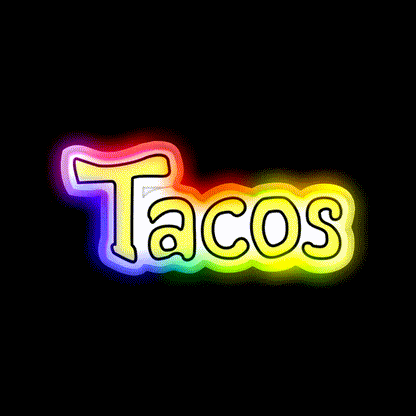 Taco Led Neon Sign Mexican Food Sign Taco Light Rgb Color - LED neon sign close-up detail