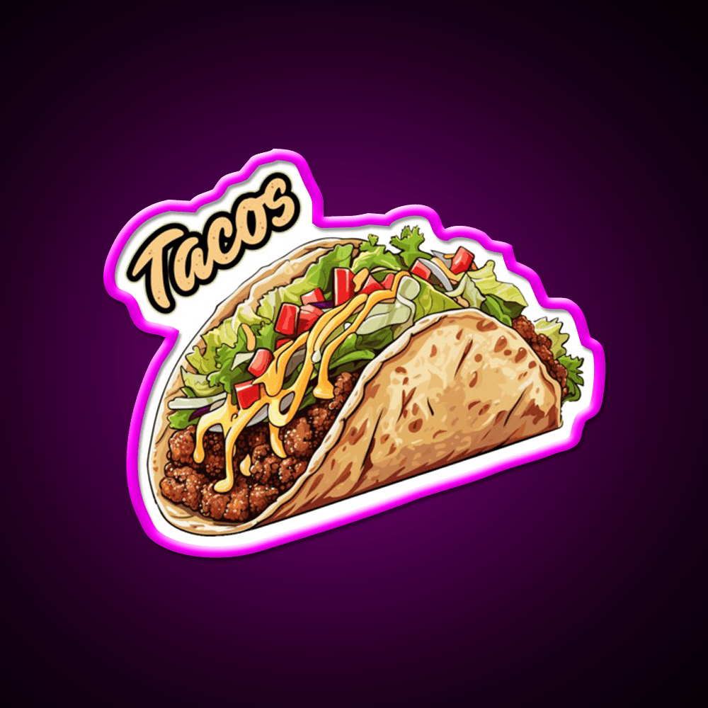 Taco Led Neon Sign Mexican Food Sign Wall Light Rgb Color - Shineneon