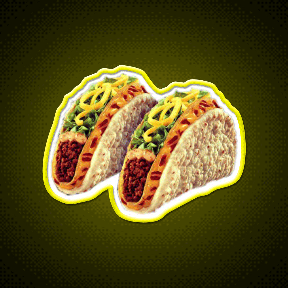 Taco Led Neon Sign Mexican Food Sign Wall Sign Rgb Color - Custom LED neon sign front view