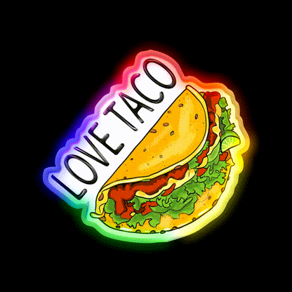 Taco Love Taco Led Neon Sign Mexican Food Sign Rgb Color - LED neon sign close-up detail