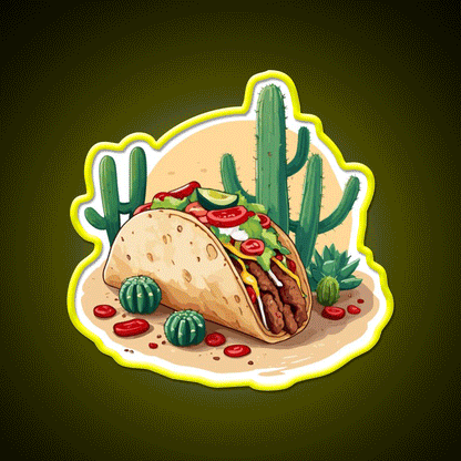 Taco Lover Aesthetic Streetwear Taco Led Neon Sign Rgb Color - Custom LED neon sign front view