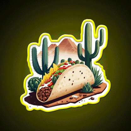 Taco Lover Aesthetic Taco Led Neon Sign Mexican Food Sign Rgb Color - Custom LED neon sign front view