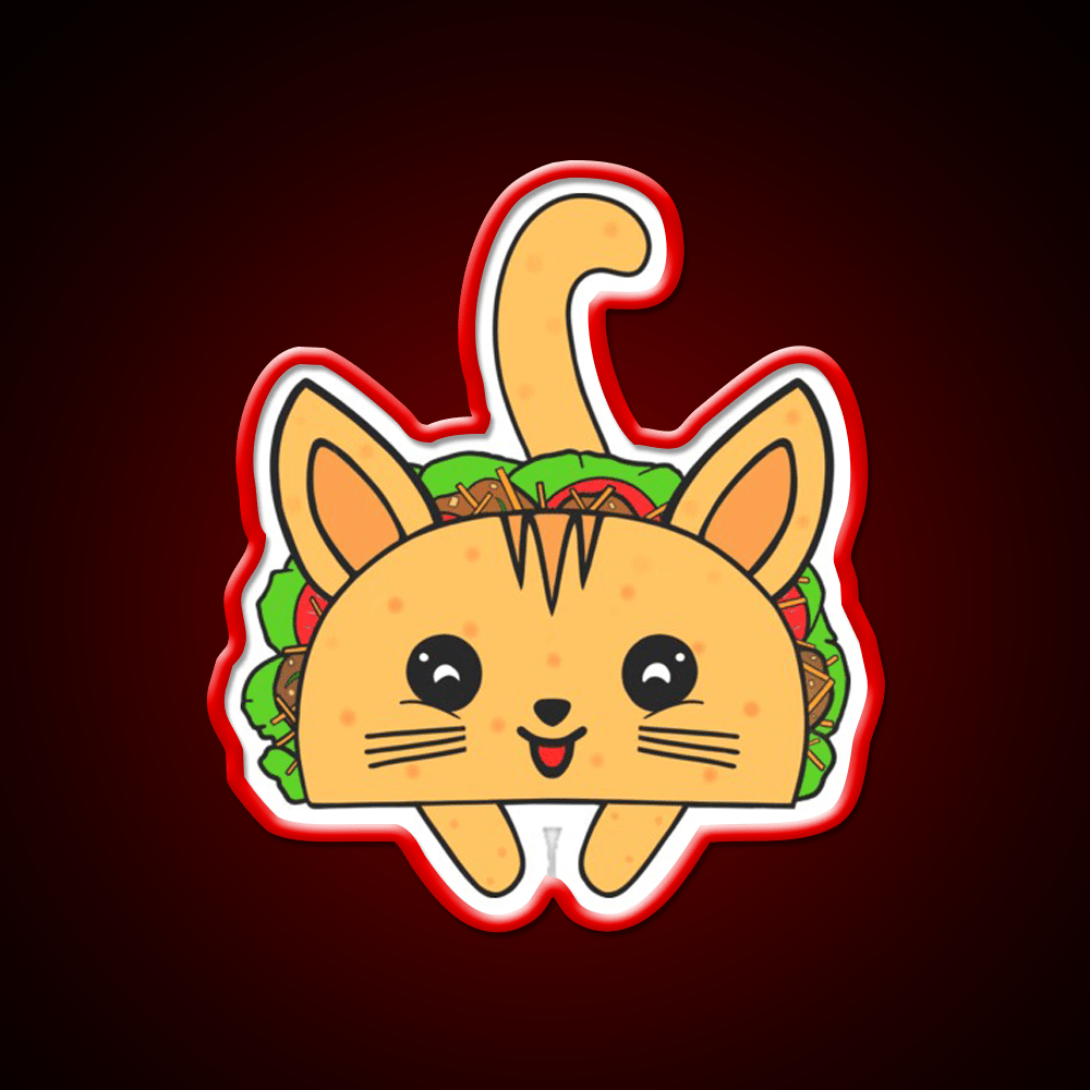 Taco Lover Cat Taco Led Neon Sign Mexican Food Sign Rgb Color - Shineneon