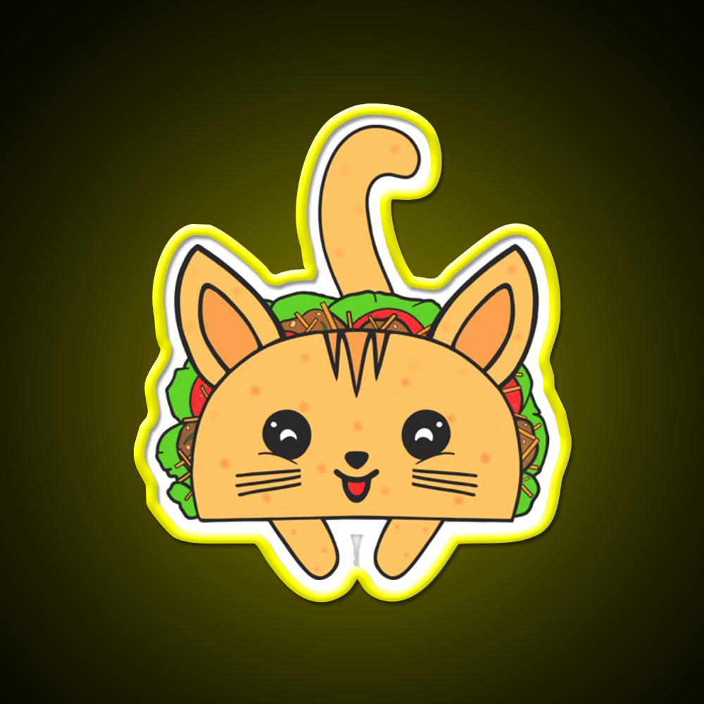 Taco Lover Cat Taco Led Neon Sign Mexican Food Sign Rgb Color - Shineneon