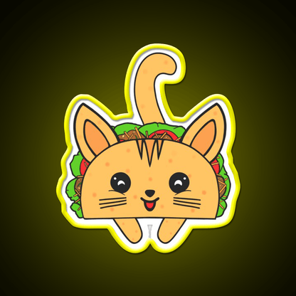Taco Lover Cat Taco Led Neon Sign Mexican Food Sign Rgb Color - Shineneon