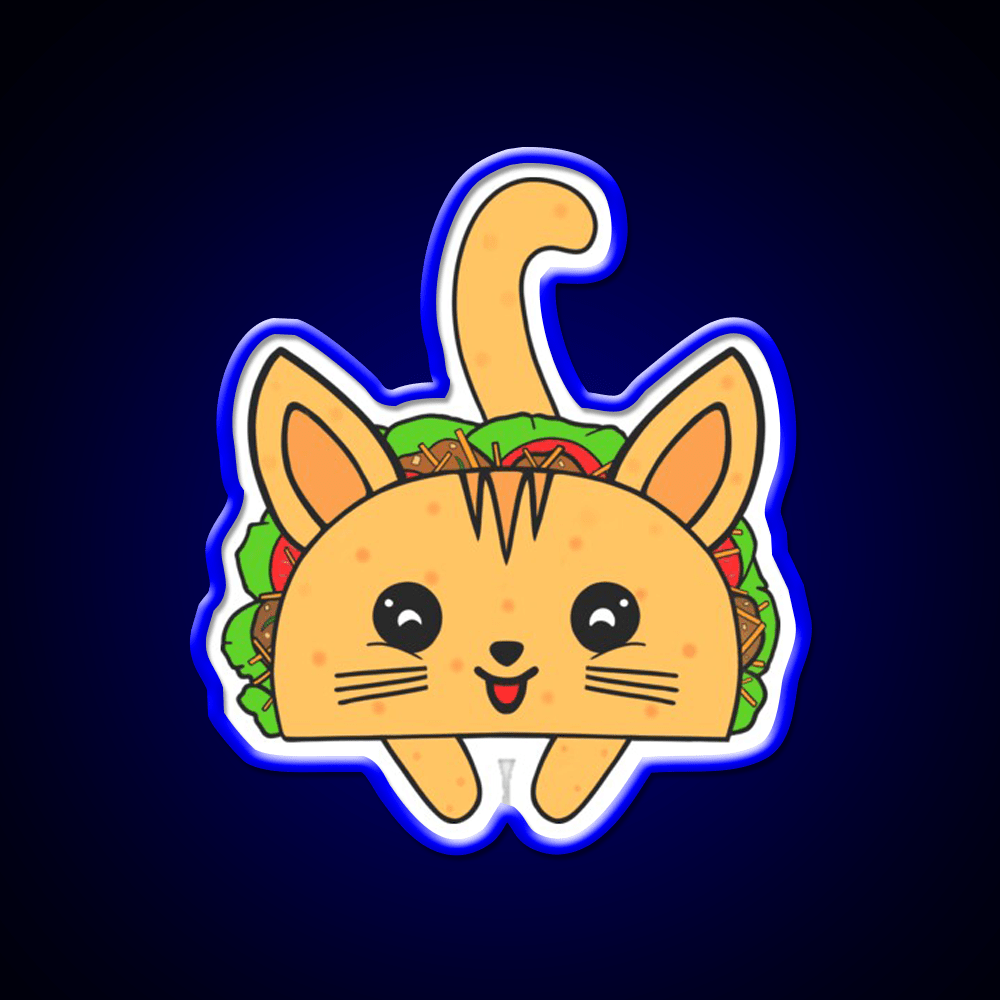 Taco Lover Cat Taco Led Neon Sign Mexican Food Sign Rgb Color - Shineneon