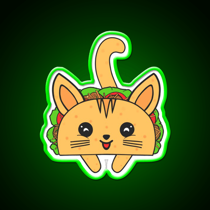 Taco Lover Cat Taco Led Neon Sign Mexican Food Sign Rgb Color - Shineneon