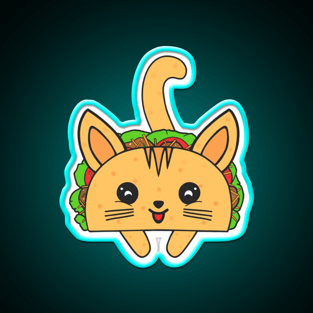 Taco Lover Cat Taco Led Neon Sign Mexican Food Sign Rgb Color - Shineneon