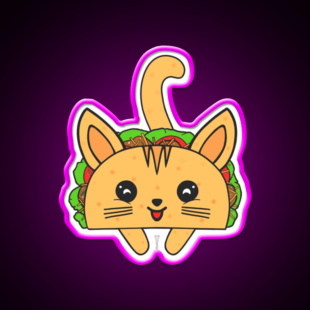 Taco Lover Cat Taco Led Neon Sign Mexican Food Sign Rgb Color - Shineneon