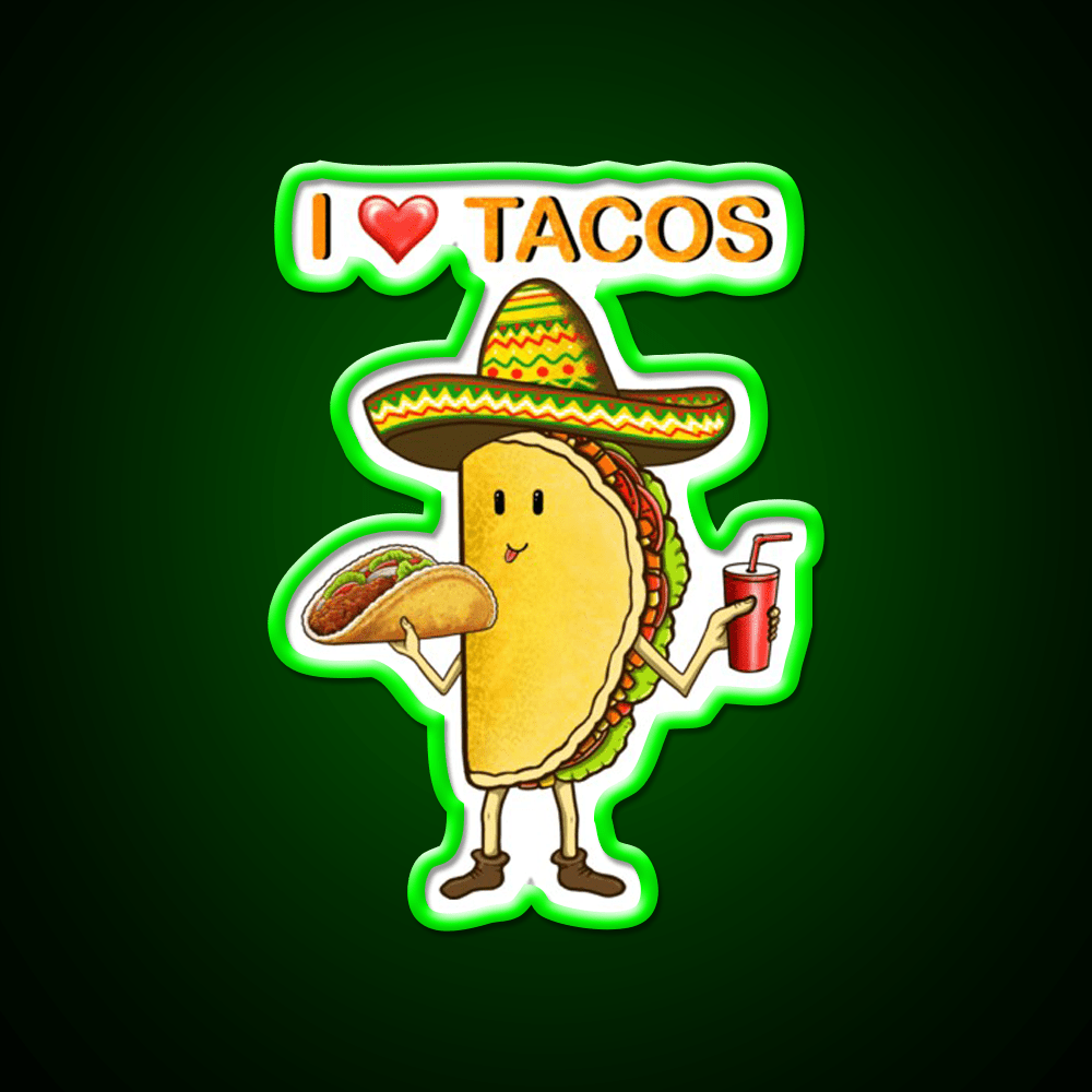 Taco Lover Taco Led Neon Sign Mexican Food Sign Kitchen Sign Rgb Color - Shineneon