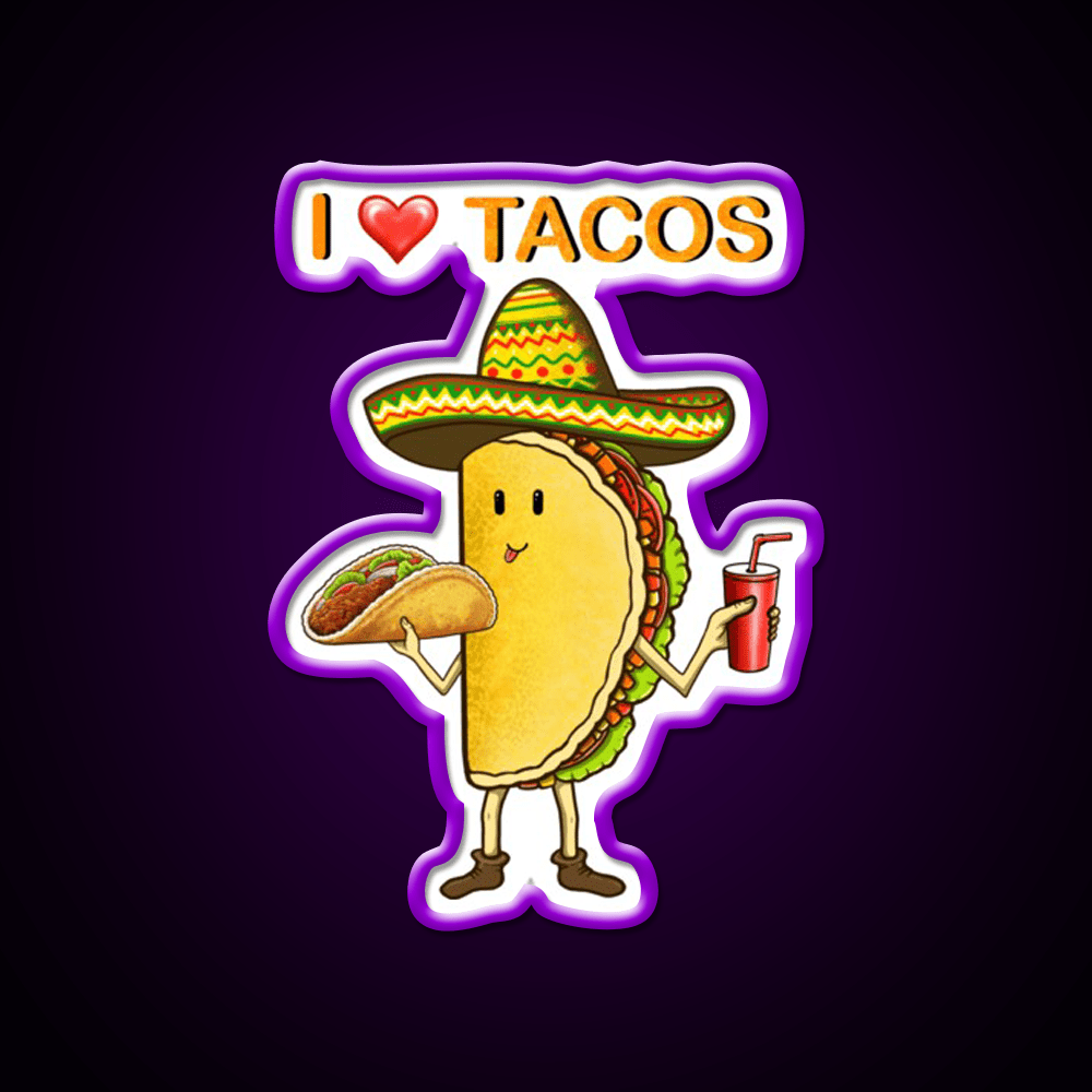 Taco Lover Taco Led Neon Sign Mexican Food Sign Kitchen Sign Rgb Color - Shineneon