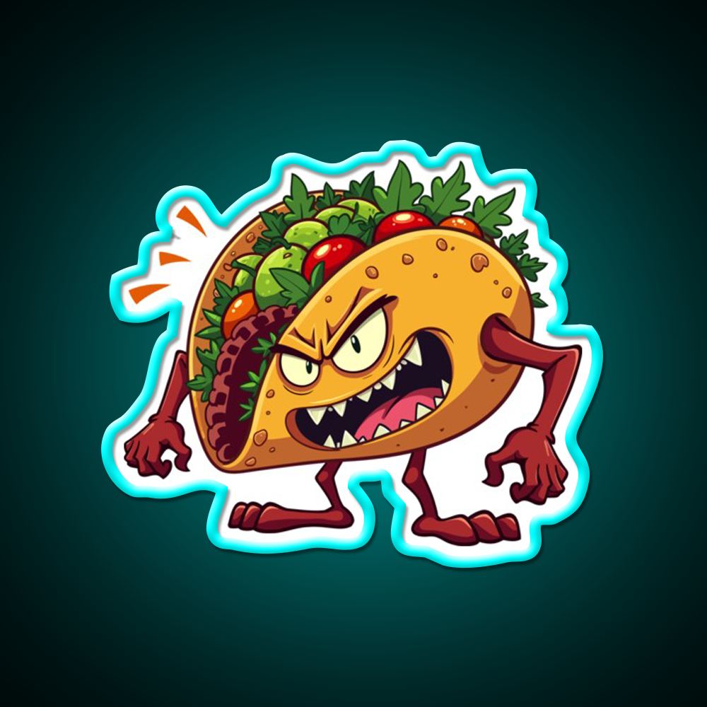 Taco Monster Taco Led Neon Sign Mexican Food Sign Rgb Color
