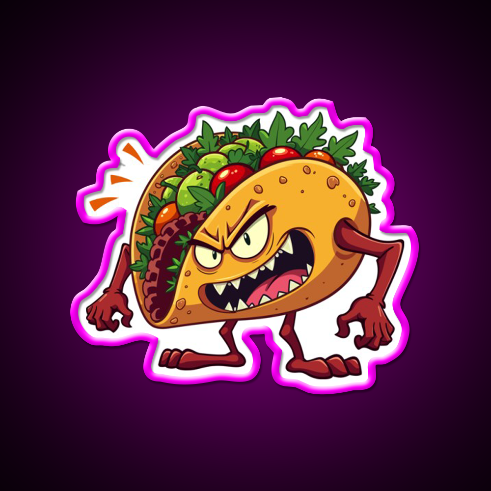 Taco Monster Taco Led Neon Sign Mexican Food Sign Rgb Color