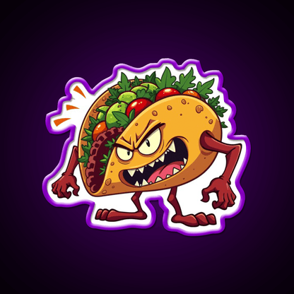 Taco Monster Taco Led Neon Sign Mexican Food Sign Rgb Color - Shineneon